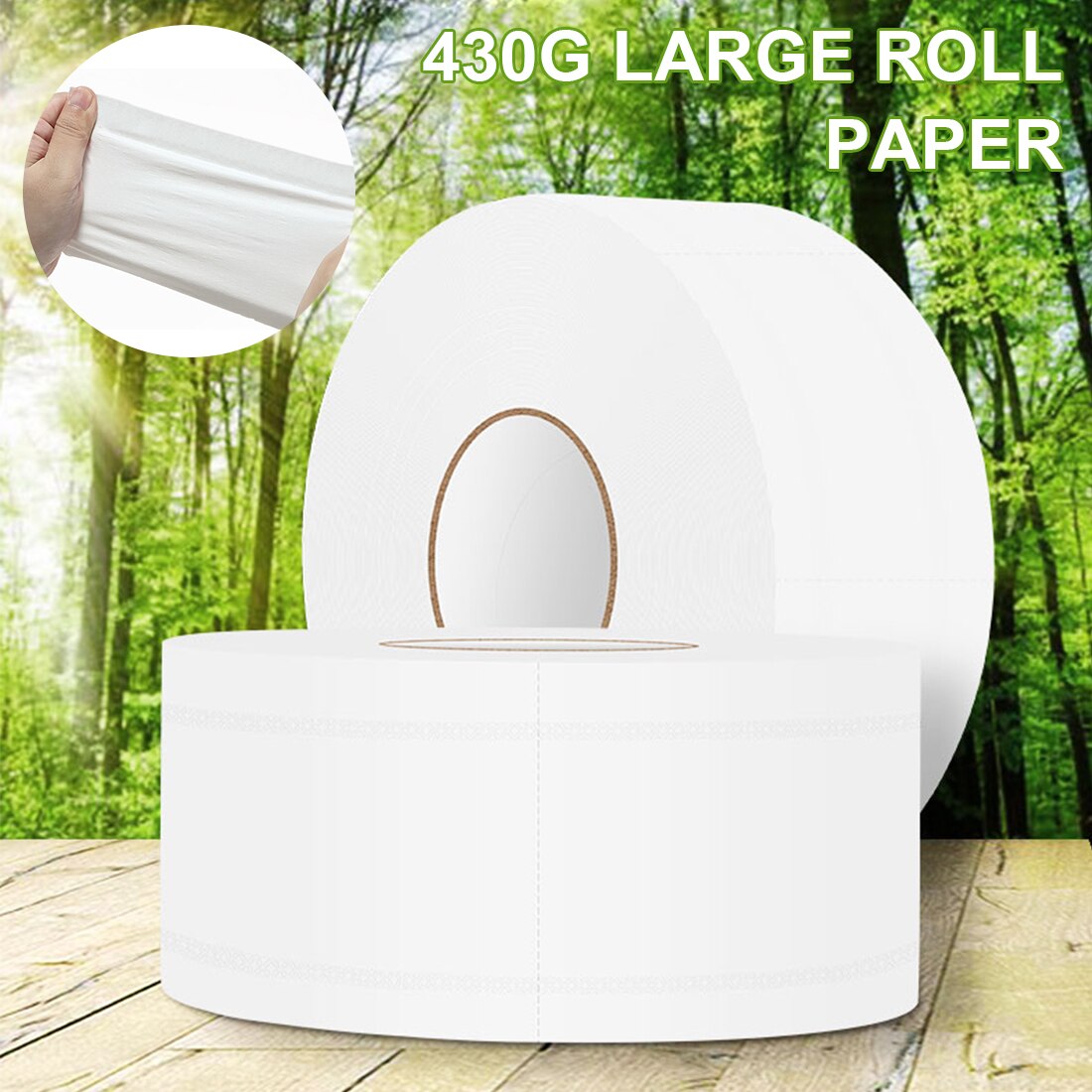 1 rollo de papel higiénico Jumbo suave para papel higiénico doméstico y comercial papel higiénico de madera nativa de 4 capas