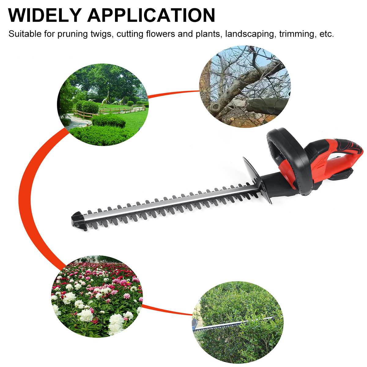 Electric Cordless Hedge Trimmer Weeding Shear Pruning Saw Woodworking Chain Saw Wood Cutter Logging For 18V Makita Battery