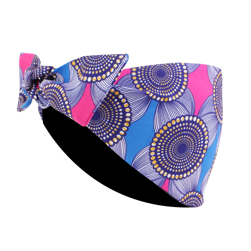 Afrikaanse Gedrukt Twist Hoofdband Vrouwen Sport Elastische Headwrap Haar Sjaal Breed Stretch Haarband Bandana Haaraccessoires: Ivoor