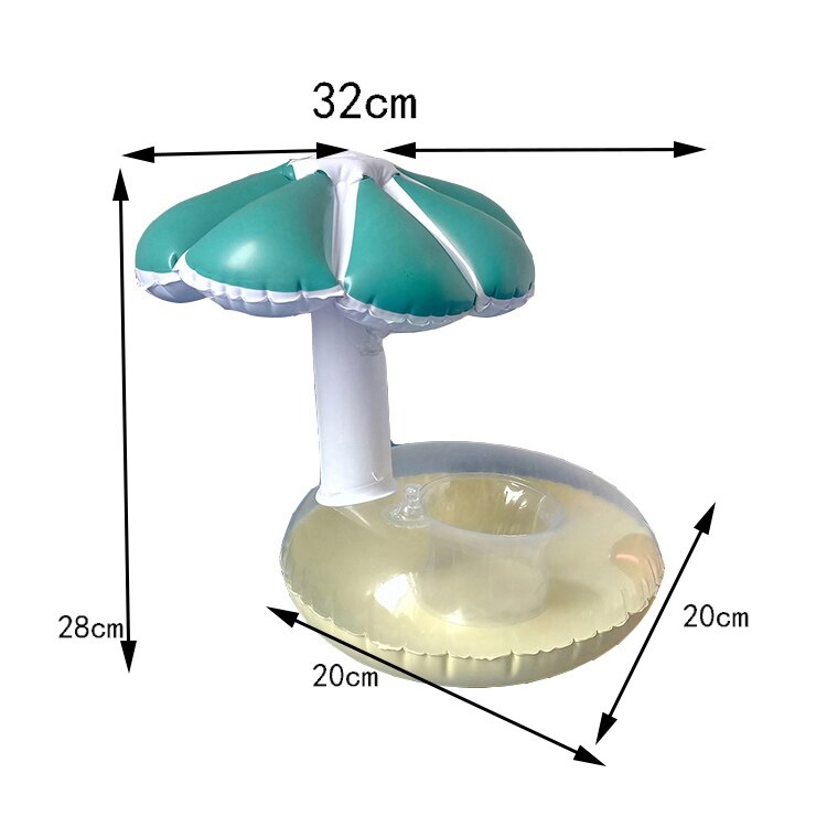 Summer Toy Inflatable Drink Cup Holders Flamingo/Donut Beach Party Supply Swimming Pool Toys Party Kids Swim Beverage Cup Holder: mushroom