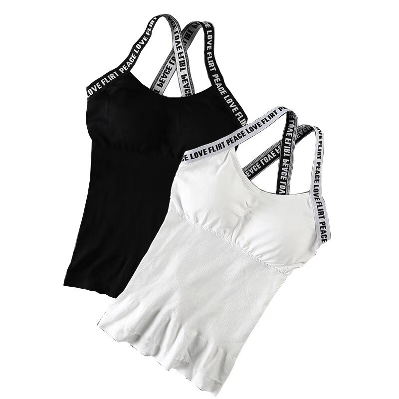 Autumn and winter seamless sling vest LONG Yoga Fitness seamless bottomed vest underwear