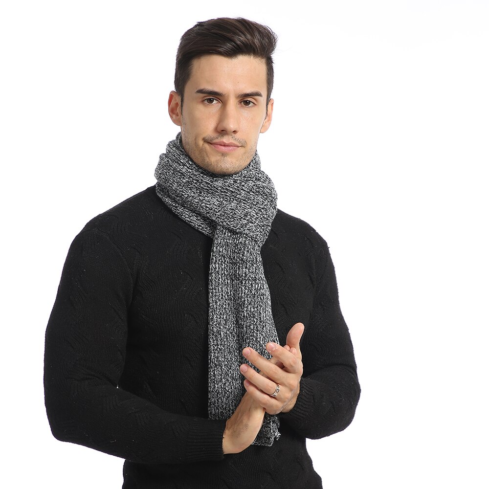 Winter Scarf for Men Soft Knit Scarve Long Striped Scarf Women 170cm