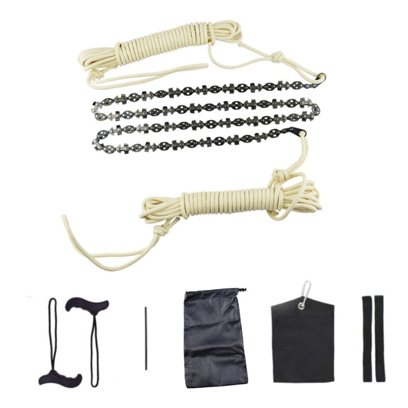 48" Chain Saw Woodworking Hand Saw Rope Saw with Bag for Tree Wood Pruning Branches Cutting Camping Outdoor Garden Chainsaw Kit