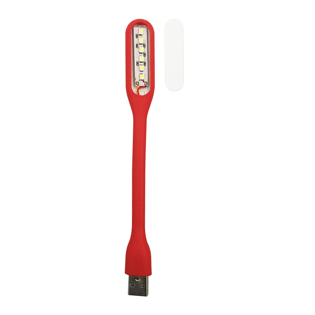 Draagbare Mini USB LED Flexbiable Nachtlampje Super Heldere Boek Licht Leeslamp Voor Power Bank PC Laptop Notebook: Rood