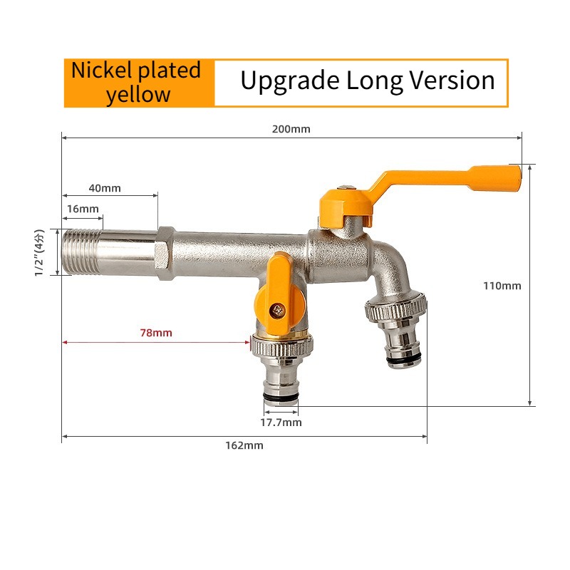 Outils de jardin robinet d'eau en laiton 1/2 "extérieur et intérieur utilisé levier marche/arrêt facile poignée robinets d'alimentation d'arrosage robinet à tournant sphérique: Lavande