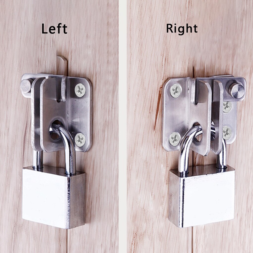 Stainless Steel Safety Door Lock Protection Door Latch Lock Buckle Anti-Theft Thickening Bolt Lock Left Right Open Home Hardware