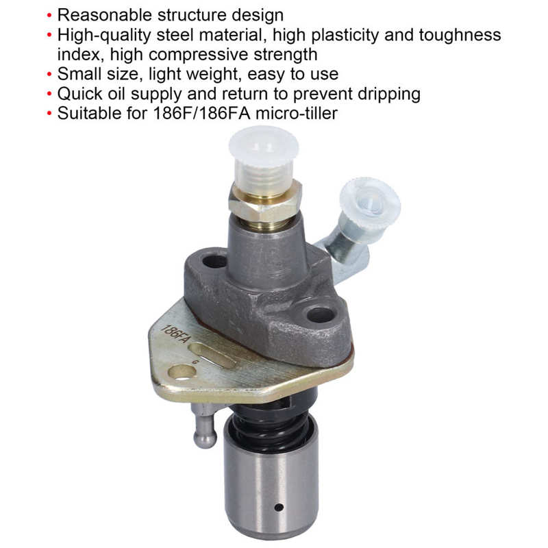Pump Injection Pump Assembly Fuel Injection Pump Assembly Small Size Light Weight with Protective Lid for 186FA Micro-Tiller for