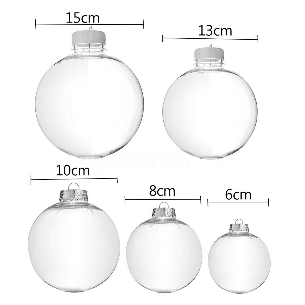 1Pc Christmas Tree Ornaments Transparent Plastic Baubles Balls Hanging Pendant Christmas Decorations navidad