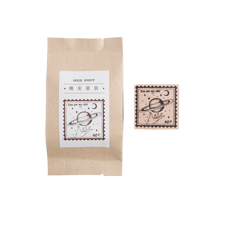 Xinaher Vintage Bos Engel Planeet Stempel Diy Houten Stempels Voor Scrapbooking Briefpapier Scrapbooking Standaard Stempel