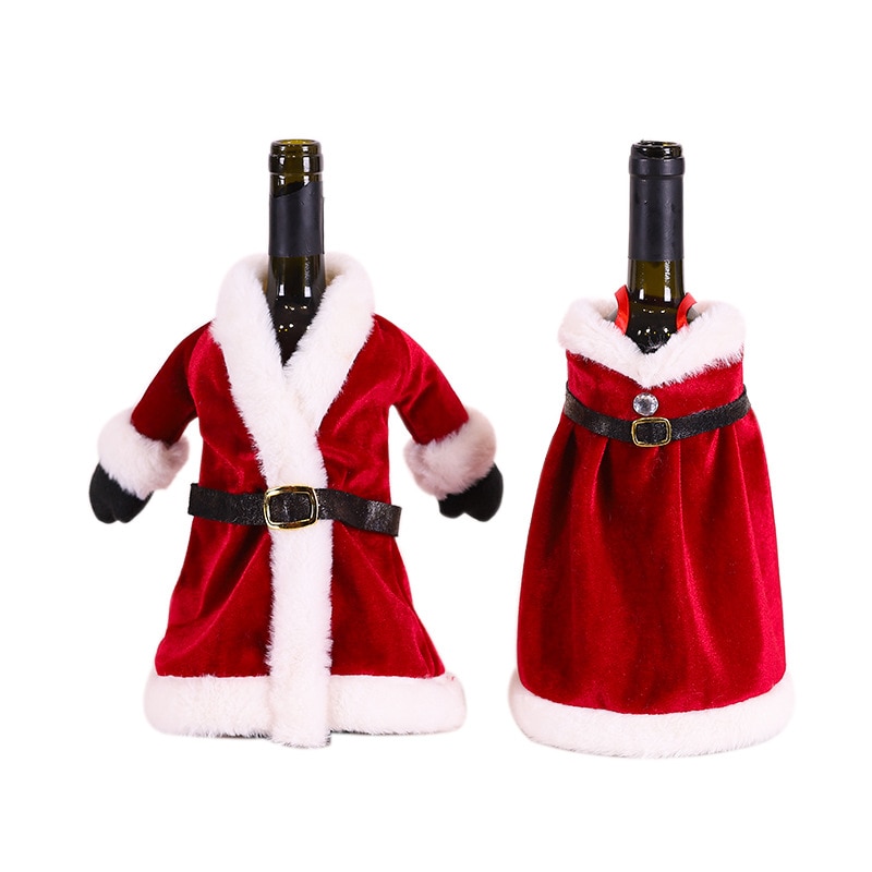 Jaar Creatieve Rode Wijn Zak Kerst Rode Wijn Set Kerst Jurk Rok Wijnfles Decoratie Kerst Wijnfles Covers