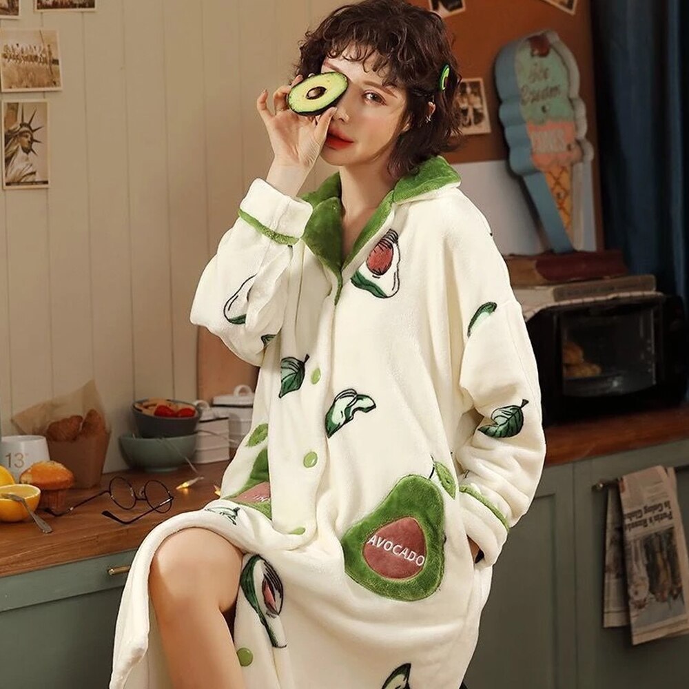 Peignoir en molleton pour femmes, jolie Robe – Grandado