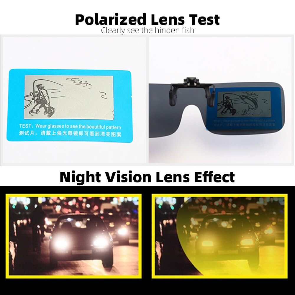 Gafas de sol polarizadas con Clip para pesca, lentes con espejo azul para conducir, visión nocturna, ciclismo, UV400