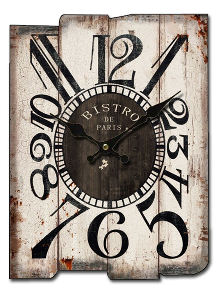Reloj de pared cuadrado grande, de madera, Retro, , Vintage, decoración para el hogar, reloj de pared silencioso, Orologio Da Parete D079