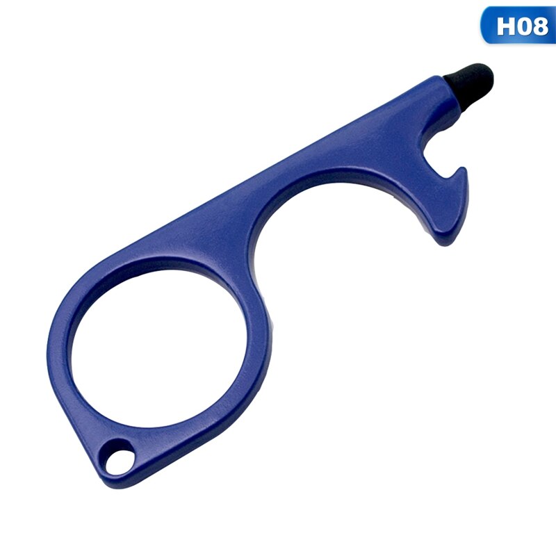 Portable Door Opener Tool Keychain Tool For Outdoor Public Door Handle Touchscreen Button Bottle Opener Keychain: H08