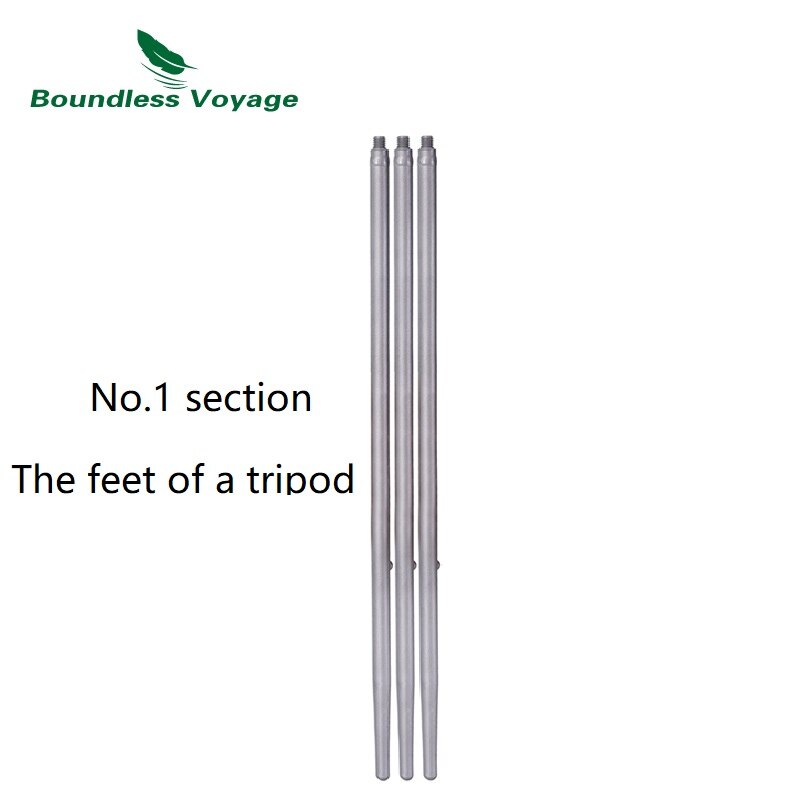 Boundless Voyage Titanium Adjustable Tripod No,1-2 Section Hanging Chain Camping Campfire Pot Kettle Cup Holder Accessorries: NO.1 section
