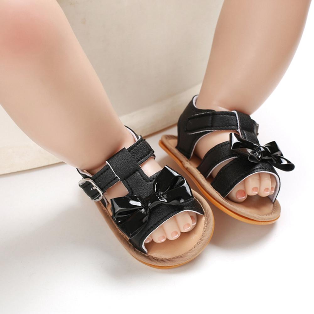Été bébé filles Bow PU cuir fond souple bambin sandales 0-18 M
