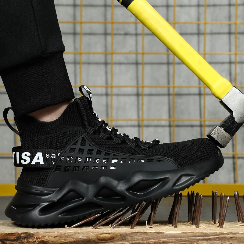 Ademend Mannelijke Veiligheidsschoenen Antislip Onverwoestbaar Mannen Werken Laarzen Stalen Neus Anti-Smash Bouw Licht Sneakers Voor man