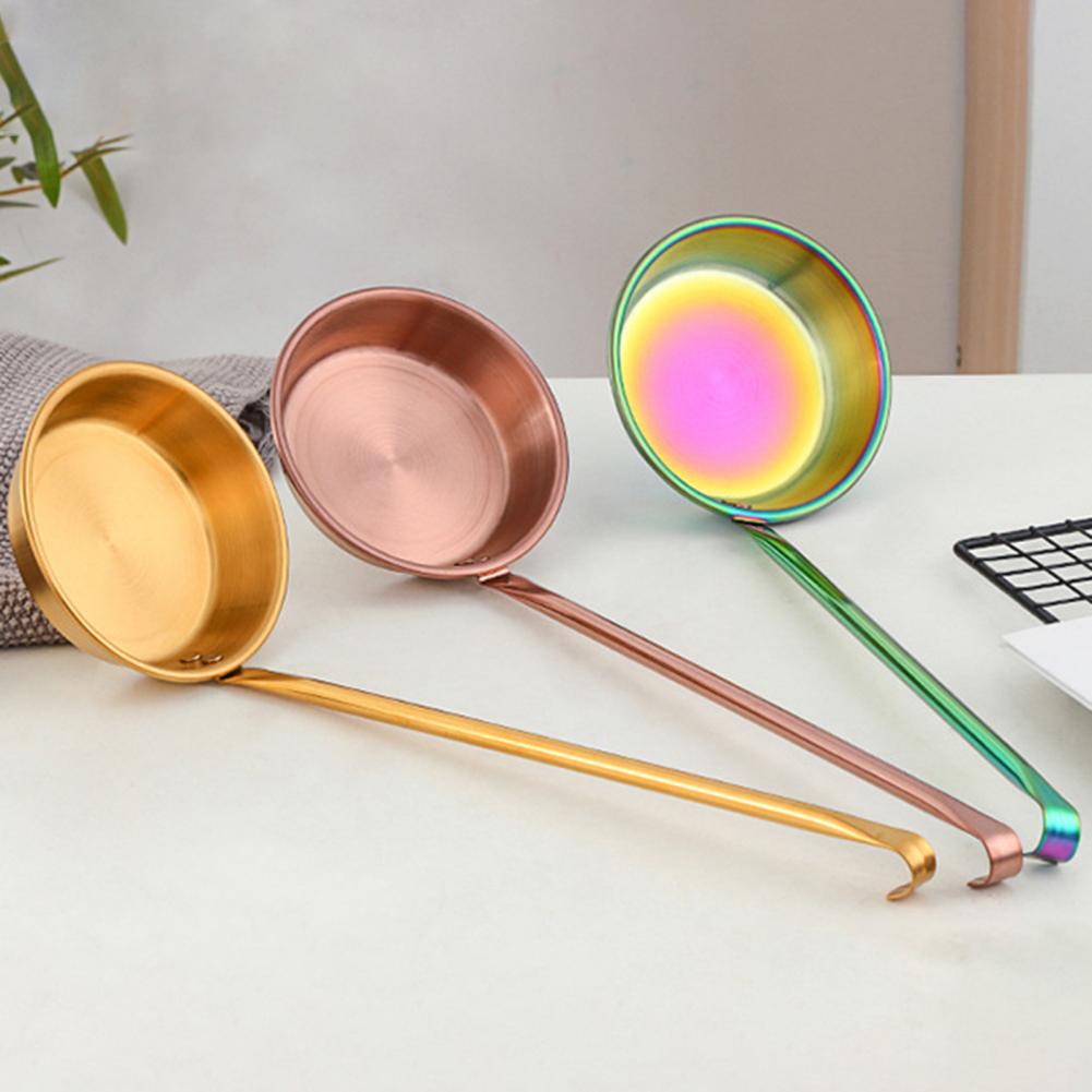 Stainless Steel Spoon Food Grade Cooking Ladle Long Handle Anti-scalding Fancy Non-stick Stainless Steel Soup Ladle