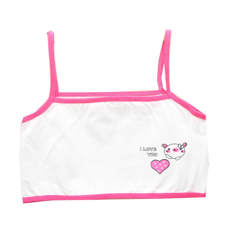 Young Developmental Girls Cotton Training Bra Wire Free Padded Children Summer Soprts Bra8-16 year old girl