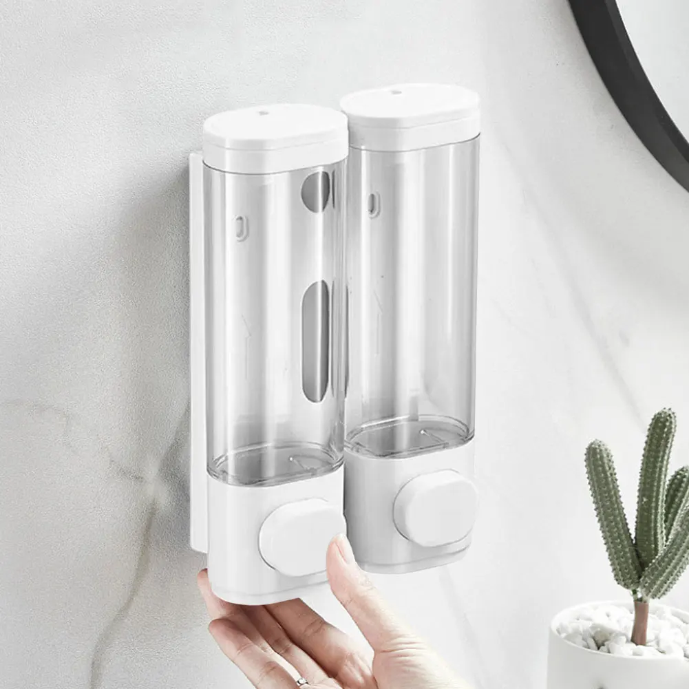 300ML Soap Lotion Dispenser Wall- Mounted Manual Liquid Dispenser Refillable Soap Dispenser for Kitchen Bathroom Washroom
