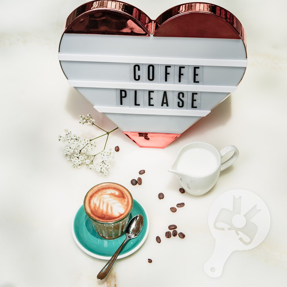 32 stuks melkschuim latte diy koffie cappuccino print model sjabloon voor café keuken bar: Default Title