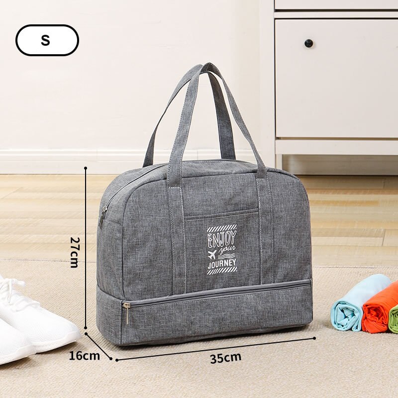 Waterproof Travel Duffle Bags Men Weekend Handbag Large Capacity Clothes Socks Shorts Tote Organizer Suitcase Luggage Accessorie: A Gray S