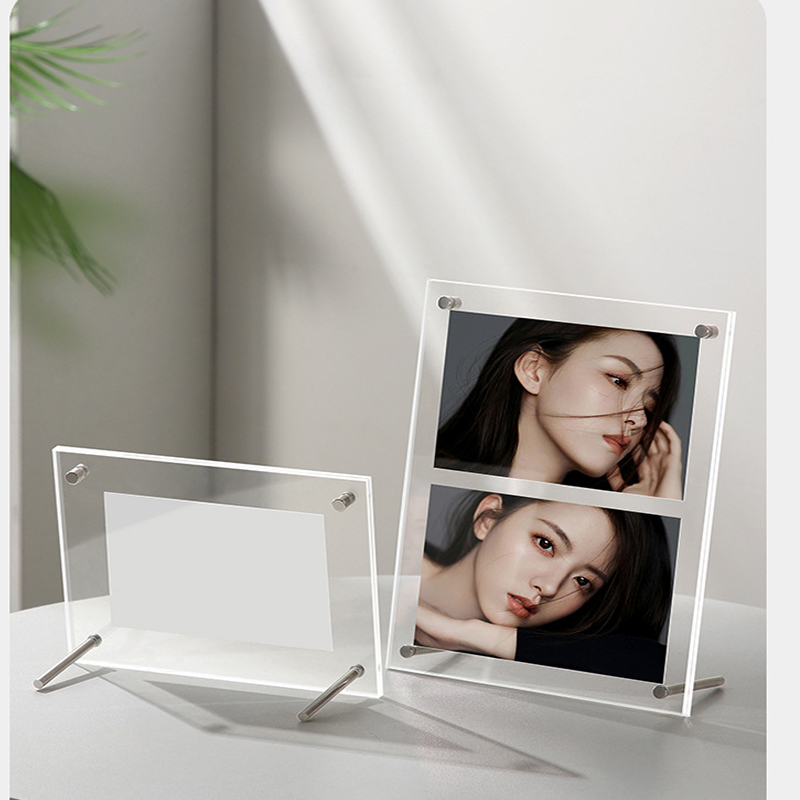 Cadre photo transparent en acrylique, porte de portrait, affichage de photos de mariage