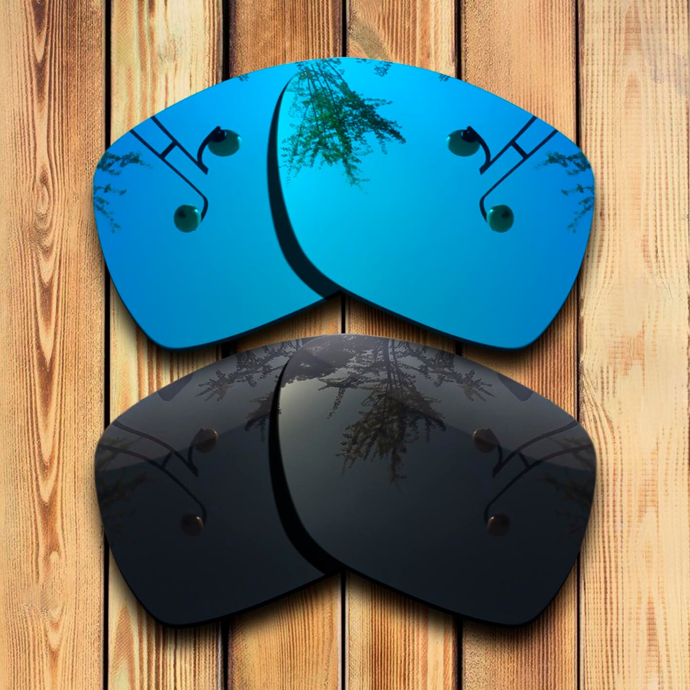 100% Precies Gesneden Gepolariseerde Vervanging Lenzen Voor Spy Optic Cyrus Zonnebril Blauw Mirrored Coating Kleur Keuzes: Blue Mirrored -Black