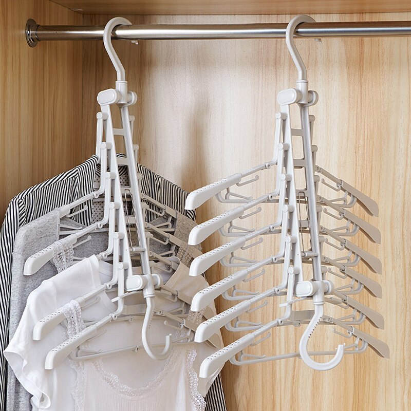 1 Pc Multipurpose Clothes Hanger Multi-layer Folding Hangers Clothing Save Space Storage Rack Wardrobe Organization