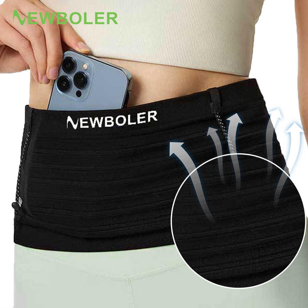 NEWBOLER Elastische Sport-Hüfttasche, leicht, zum Laufen, Rennnummerngürtel für Triathlon, Marathon, Radfahren, Bergsteigen