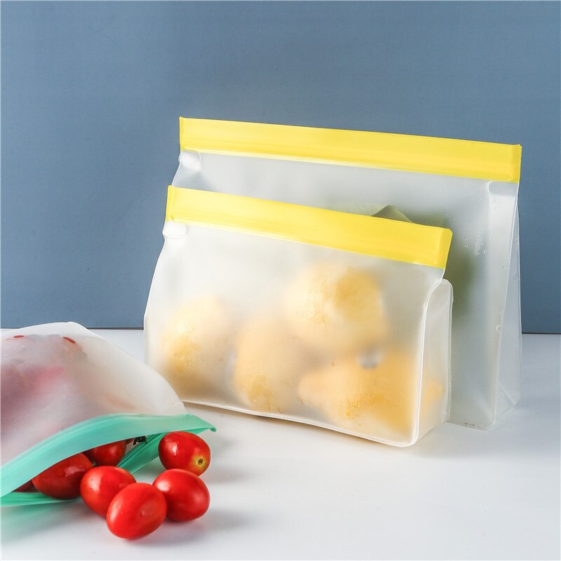 Sealed PEVA fresh keeping bag food packaging self sealing bag thickened and dense refrigerator frozen PEVA food bag reusable