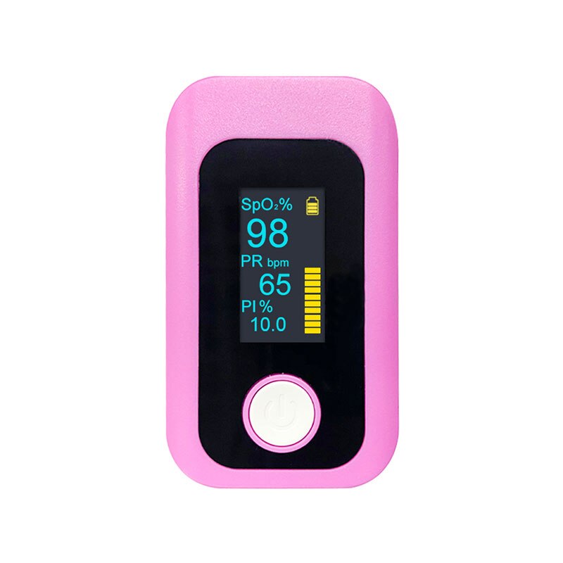 Portable Finger Pulse Oximeter SPO2 PR PI Digital Oximetry with OLED Screen Alarm Function: pink