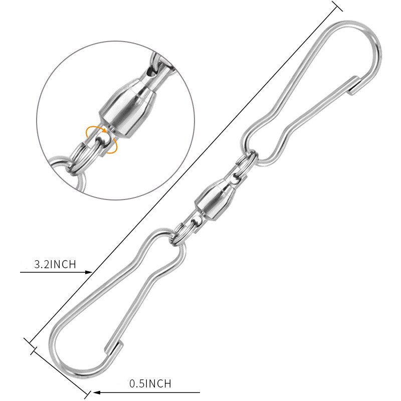 10 Stks/set 3.15 Inch Glad Spinning Dual Clip Wartels Wind Spinner Hangers Spiraal Staarten Twisters Voor Windgong Outdoor