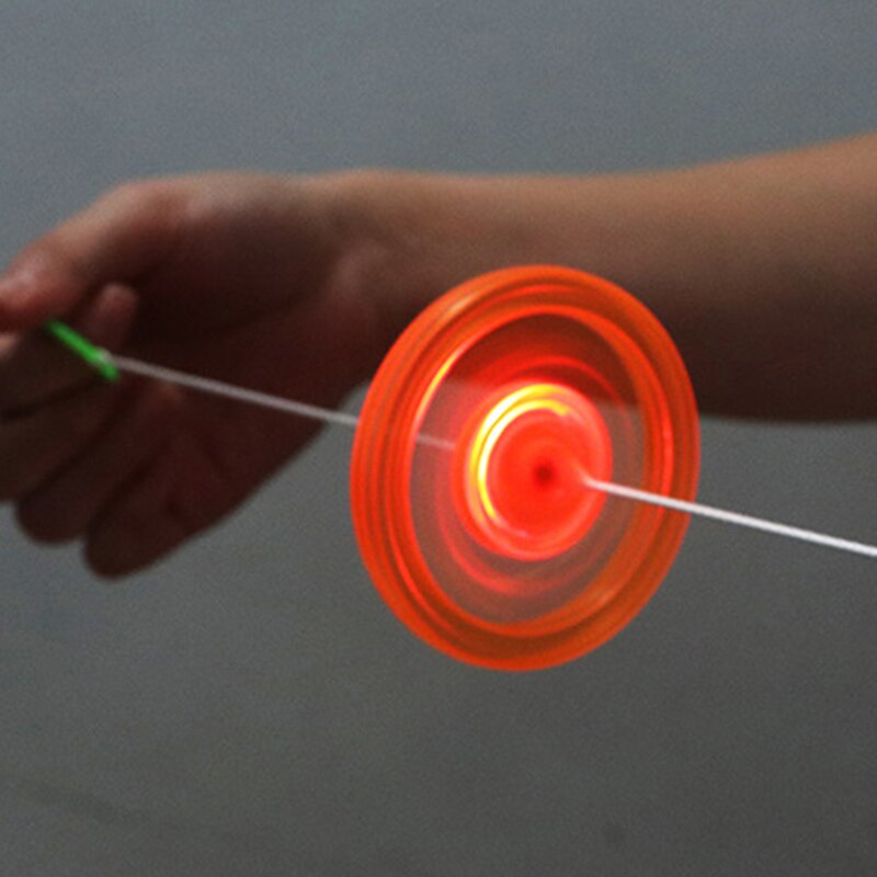 Hand Pull Luminous Flashing Rope Flywheel Toy Stay Flywheel Random Color Of Luminous Pull Wire Flywhee Children'S Toy