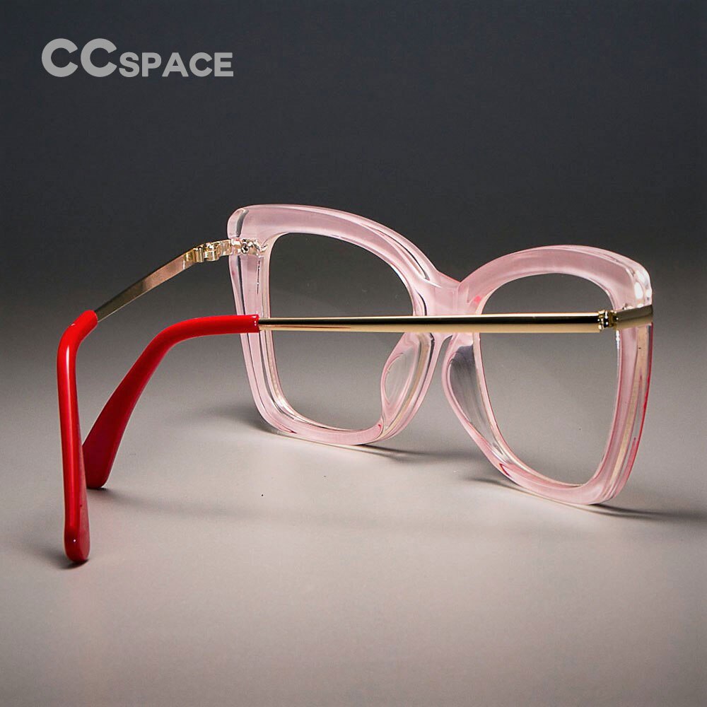 CCSPACE 45548 Ladies Square Glasses Frames For Women Metal Legs Optical EyeGlasses Eyewear Computer Glasses