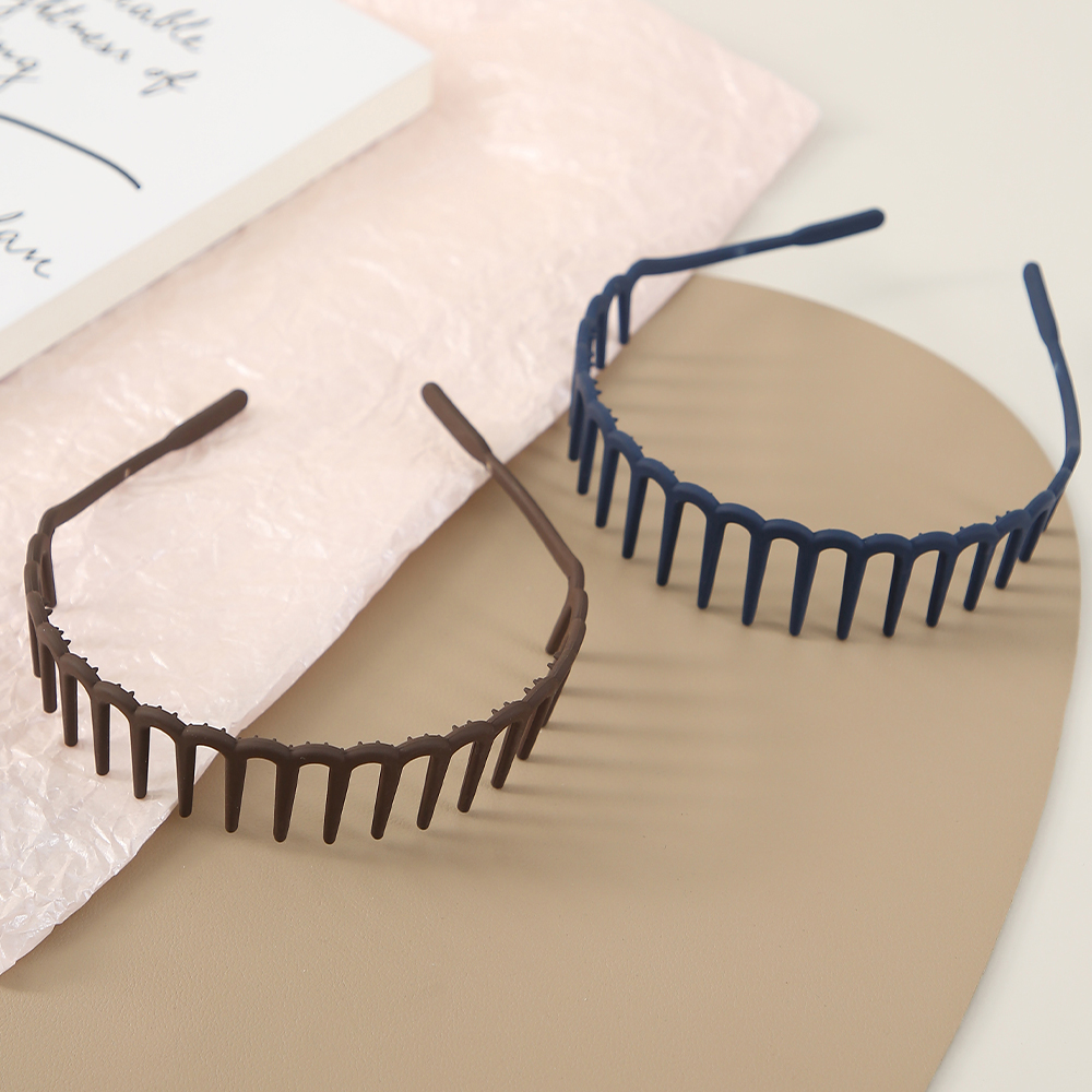 Rutschfeste Zick-Zack-Stirnbänder für Frauen und Mädchen, Haifischzähne, Kunststoff-Haarband, Zahnhaarkamm, Spitze, transparentes Stirnband
