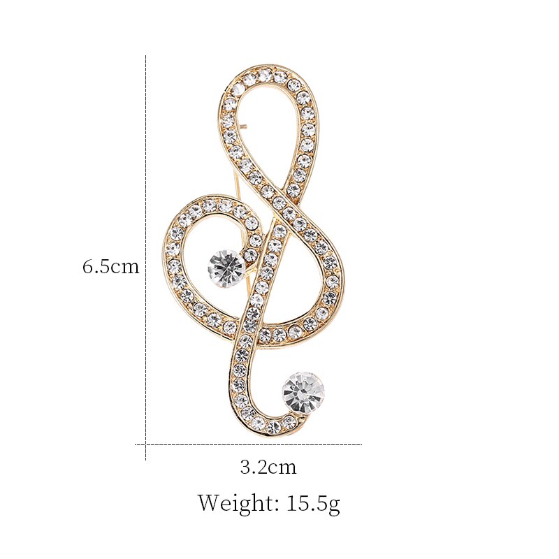 Weimanjingdian Crystal Rhinestones Pave Muzikale Borden Broche Reversspeldjes