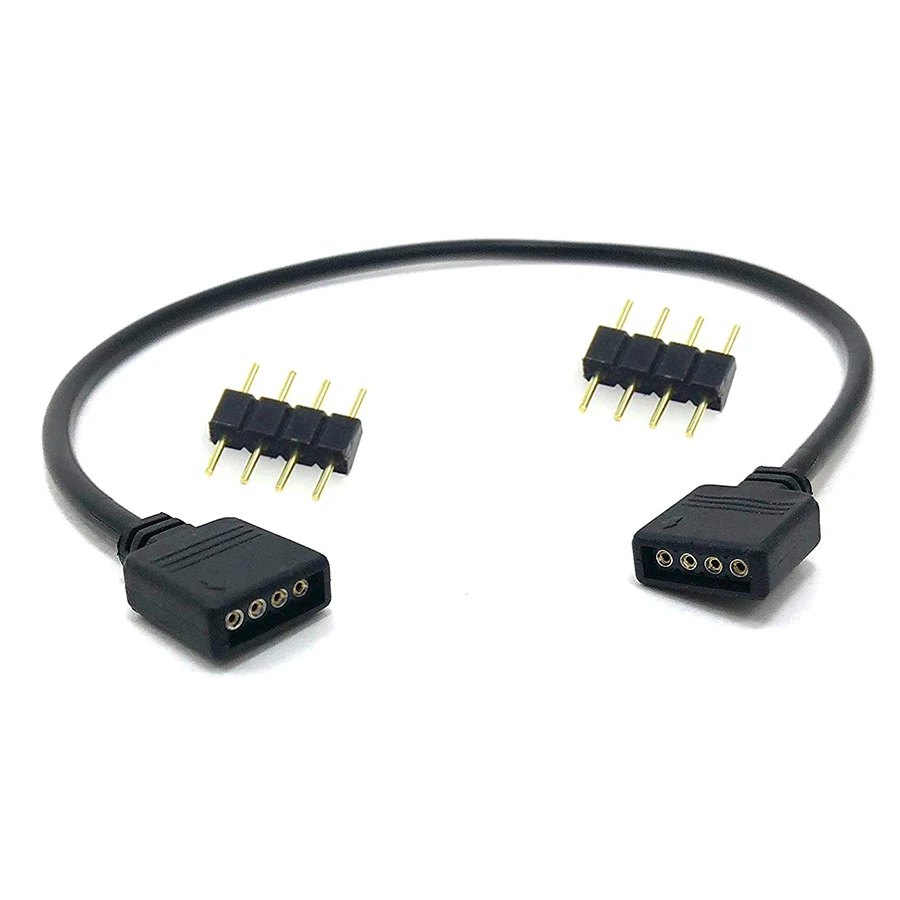 Connecteur de bande LED RGB à 4 broches, 1 à 1, 2, 3, 4, 5, câble séparateur d'alimentation, aiguille à 4 broches, fil de connecteur femelle pour bande lumineuse LED RGB: vert militaire
