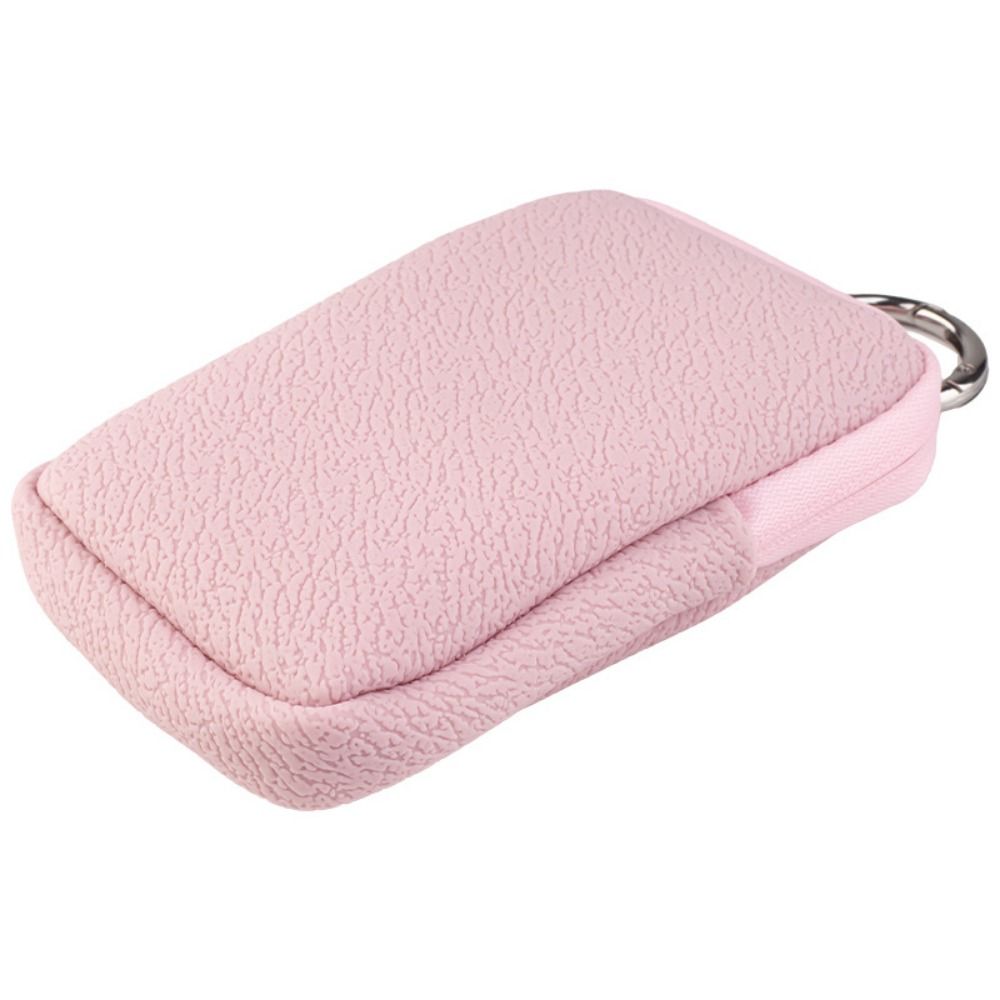 Waterproof PU Leather Coin Purse with Ring Buckle Keychain Change Pouch with Keychain Compact Space Saving