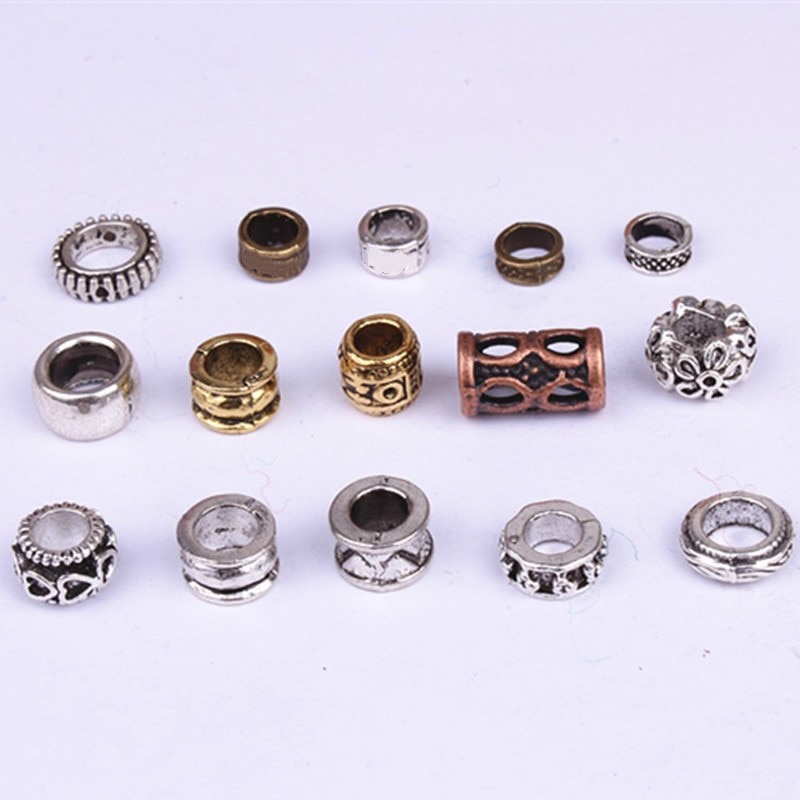 5 stk retro sølvfarvet guld farve hår flet ring tilbehør klips til kvinder piger dreadlocks perler cirkel styling værktøj hul 5-7mm