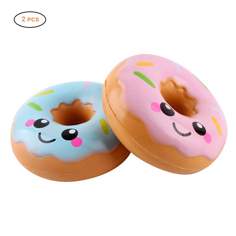 2 stk 10cm langsom rebound donut simuleret mad dekompression legetøj wienerbrød model fotografering rekvisitter tidlig uddannelse legetøj til børn