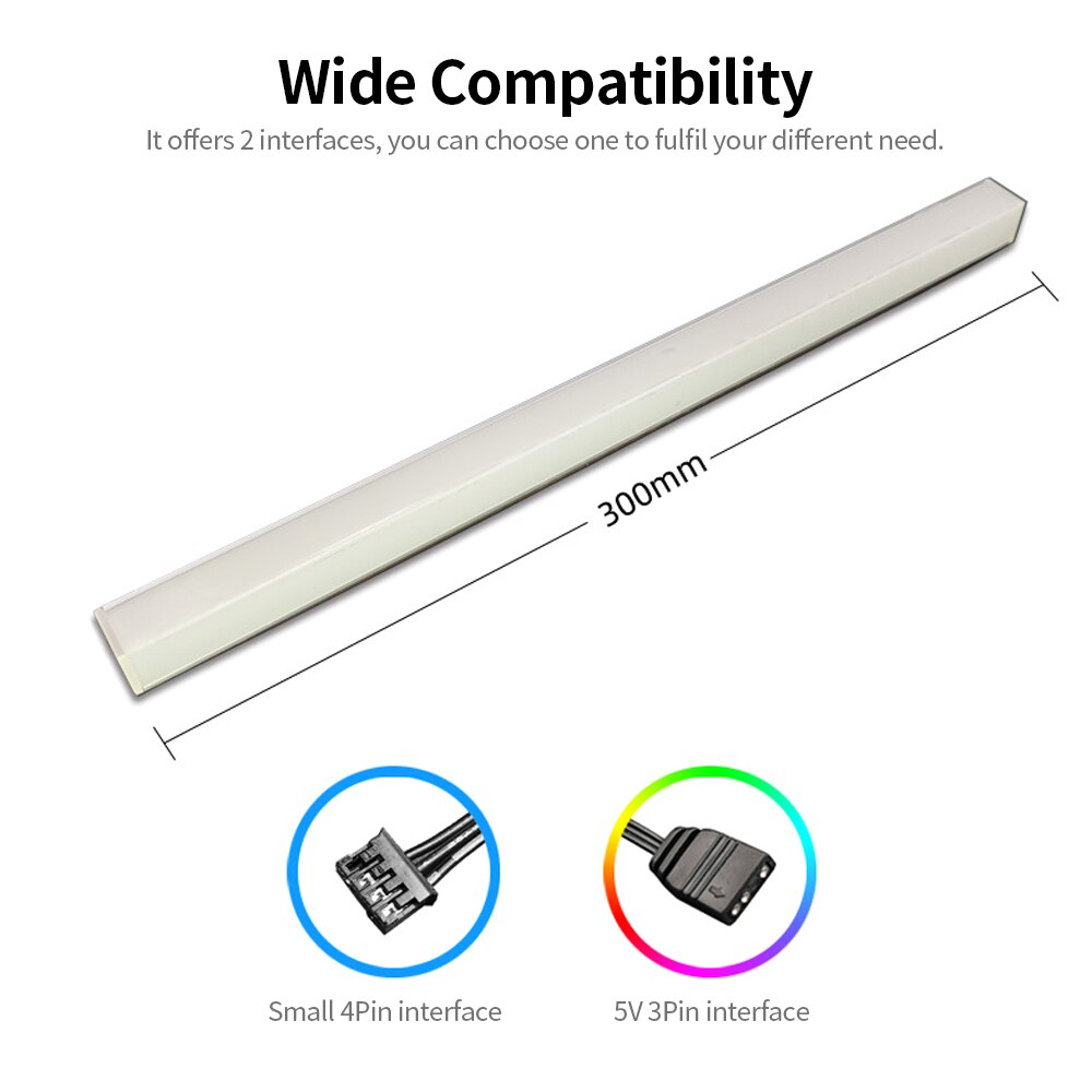 COOLMOON ARGB Diamond-Like LED Strip Magnetic RGB Light Bar Rainbow PC Case Light Bar with 5V 3Pin ARGB Header Sync Lighting