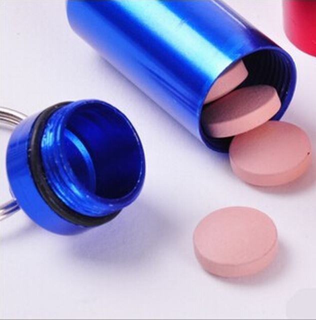 10pcs/lot Micro 6 colors Pill box case Cache Container Geocache Geocaching Key rings keychain holder