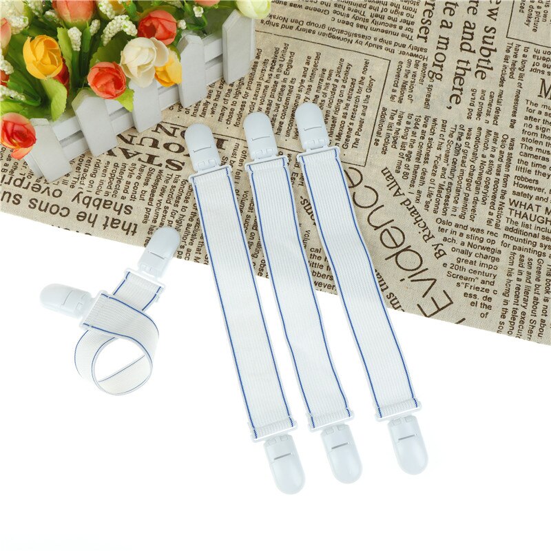 4 stk/lot strykebrett deksel klips fester stram passform elastisk avstiver bånd stropper grep: En
