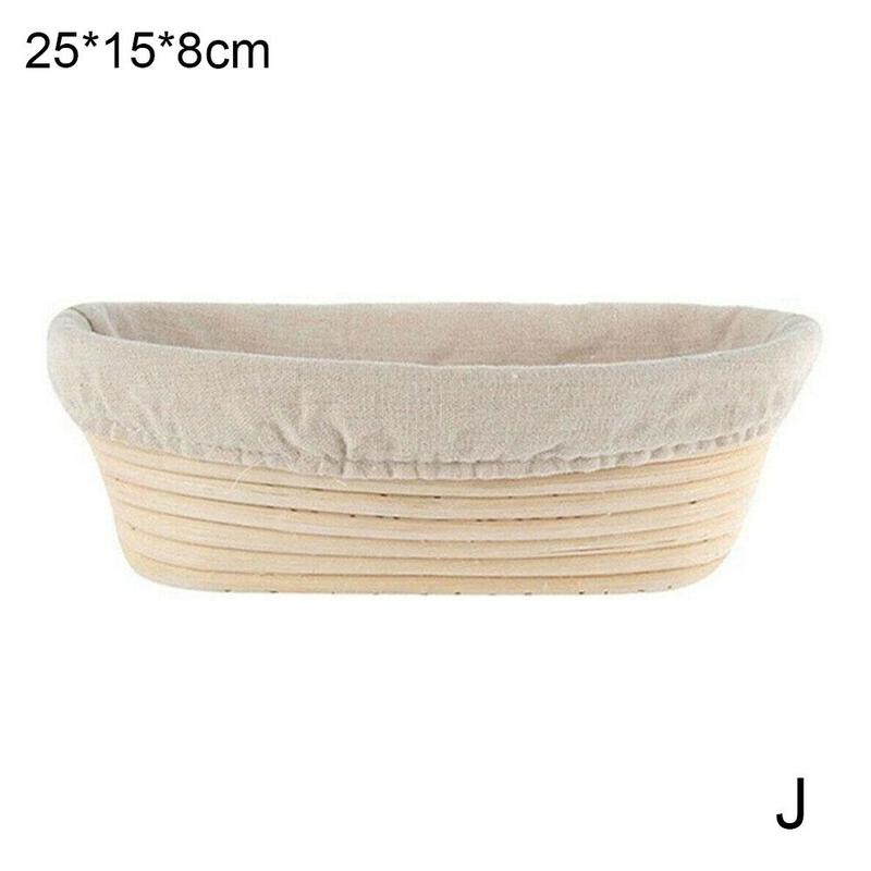 Rattan Bread Proofing Basket Natural Round Oval Baking Cake Pans Rattan Wicker Dough Fermentation Sourdough Bread Basket: J