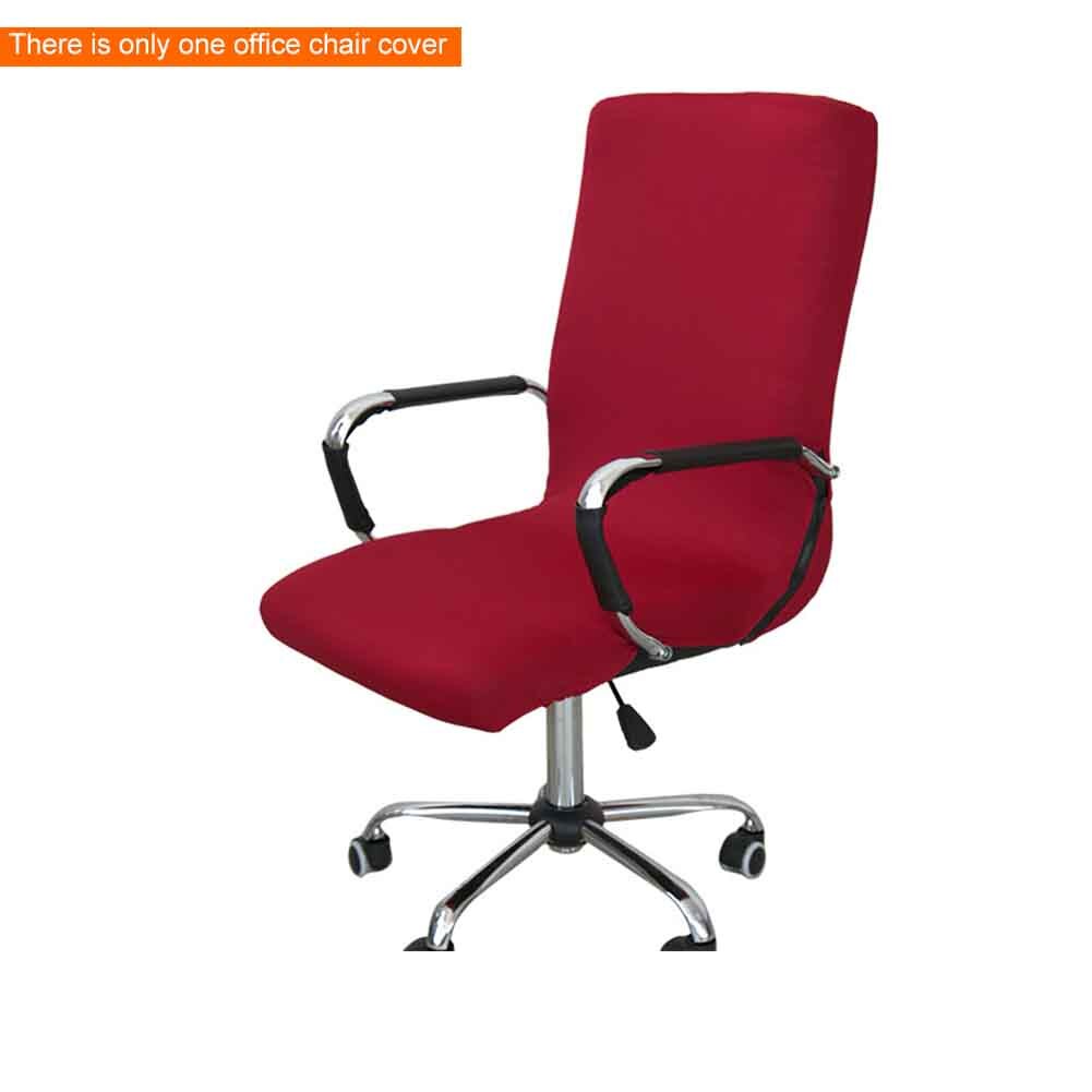 Computer Seat Solid Color Stretch Office Chair Cover Furniture Protector Living Room High Back Washable Modern Simplism