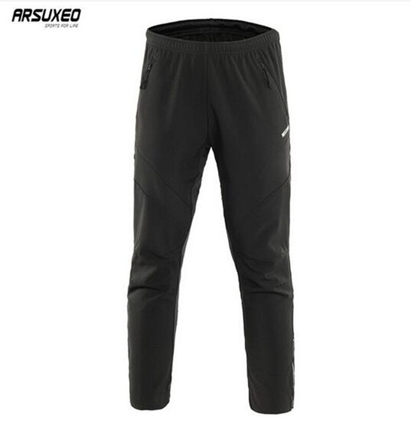 Arsuxeo winddichte warme thermische outdoor sport mountainbike heren fietsbroek lange reflecterende fietsbroek