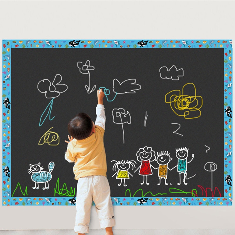 Nyhet 200 x 30cm flyttbar tavle vinyl vegg klistremerke tavle klistremerke peeling pinne kontor skoletilbehør