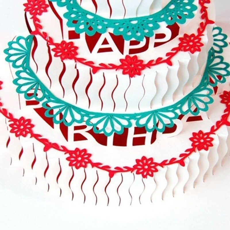 3D Cake Birthday Cards Greeting Card And Envelope For Best Wishes Of Birthday Greeting Card DIY handmade