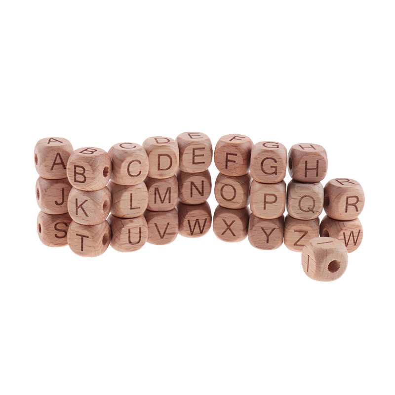 100 Stuks Engels Beuken Hout Letters Kralen 12Mm Alfabet Kraal Voor Sieraden Maken Diy Armbanden Ketting Sieraden Accessoires